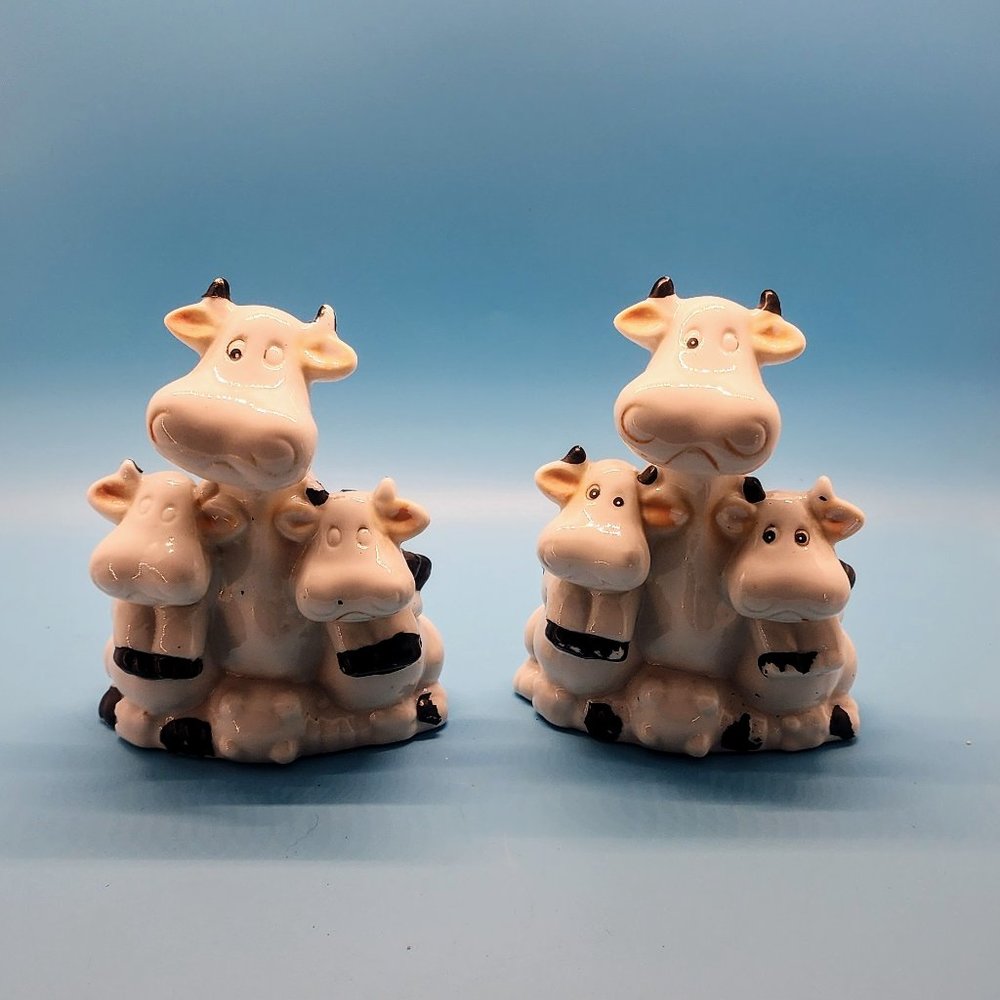 Cow & Calves Ceramic, Knick Knack, Set of 2, Vintage
